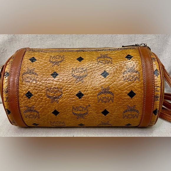 MCM - Visetos Barrel Bag - Cognac - Beautiful Inside & Out! Vintage! - Picture 2 of 10